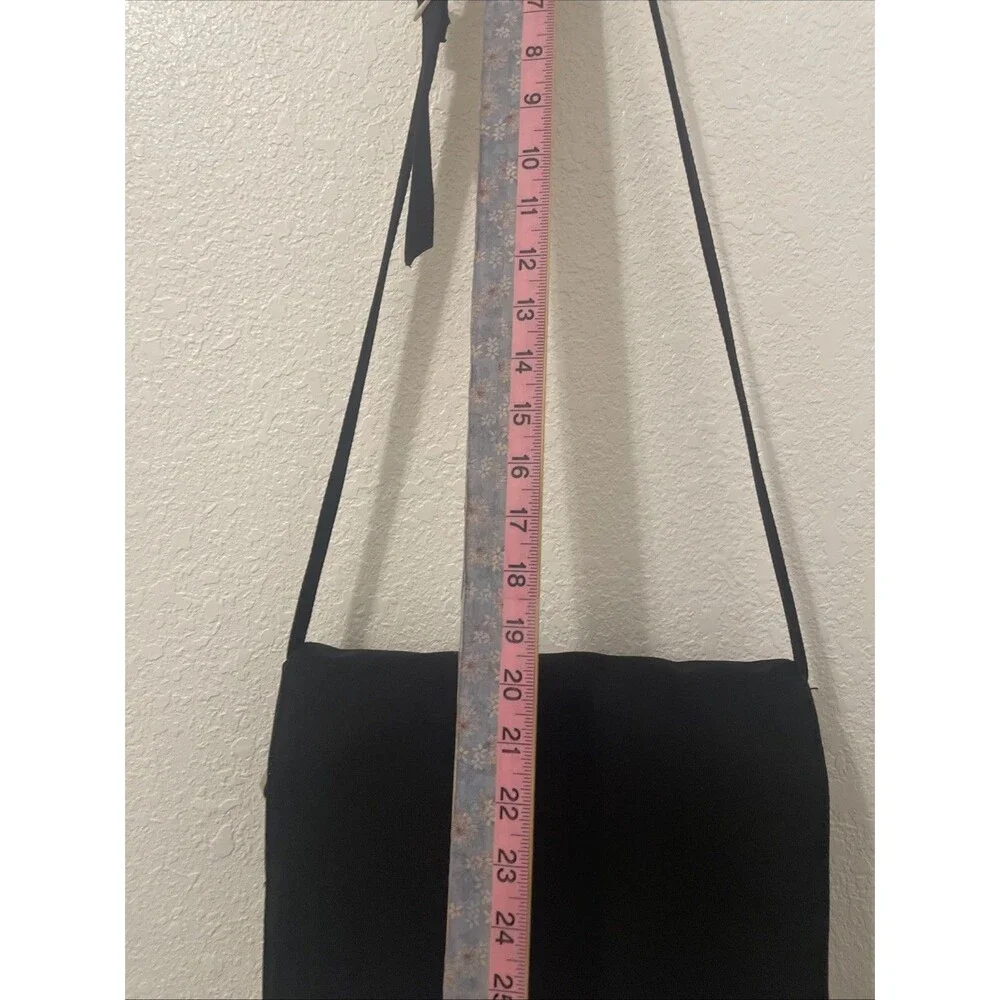 Donna Karan New York Canvas Black Crossbody Bag, Snap Closure Classic Stain